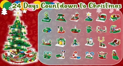 MerryGlow™ LED brad de Crăciun calendar de advent blocuri de construcție set