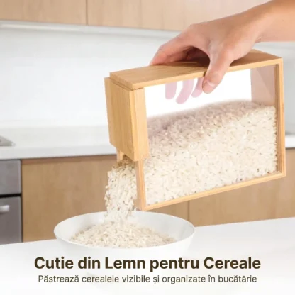 ClearGrain™ borcan de depozitare din lemn și acril (3 buc)