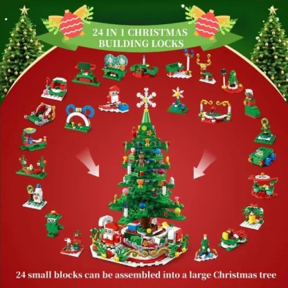 MerryGlow™ LED brad de Crăciun calendar de advent blocuri de construcție set