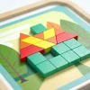 GeoMag™ set de puzzle magnetic geometric din lemn