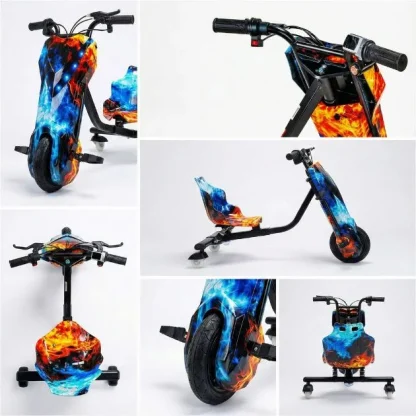 DriftMax™ kart electric cu 3 roți pentru drift