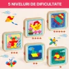 GeoMag™ set de puzzle magnetic geometric din lemn