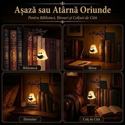 ShelfWisp™ lanternă fantomă pentru bibliotecă – 2 buc.