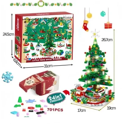 MerryGlow™ LED brad de Crăciun calendar de advent blocuri de construcție set