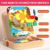 GeoMag™ set de puzzle magnetic geometric din lemn-middle
