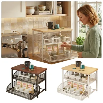 ShelfGlide™ dvoetažni regal z izvlečnimi košarami