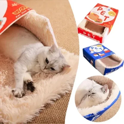 FluffyBox™ plišasta mačja postelja v obliki škatle