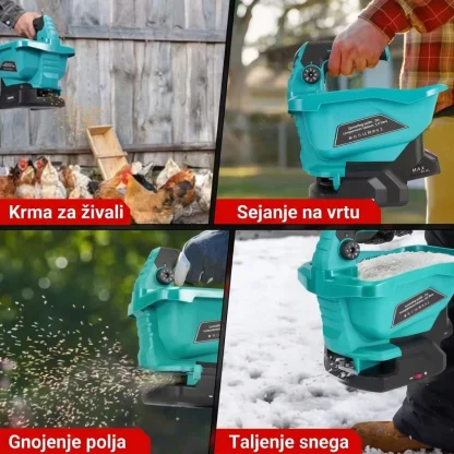 SpreadFlow™ akumulatorski trosilnik semen in soli