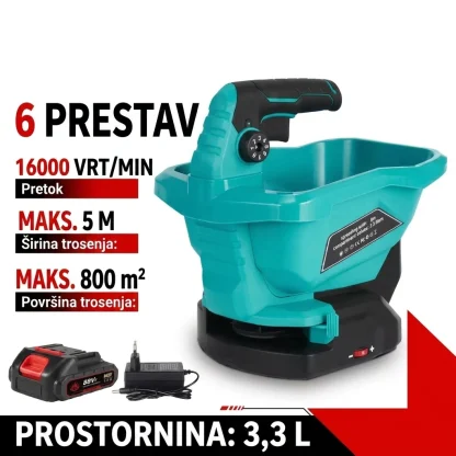 SpreadFlow™ akumulatorski trosilnik semen in soli