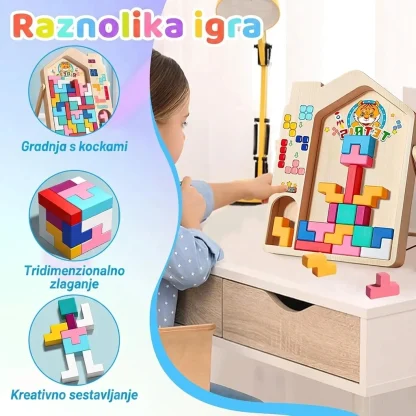 Otroška lesena igra ujemanja kock TetriWood™
