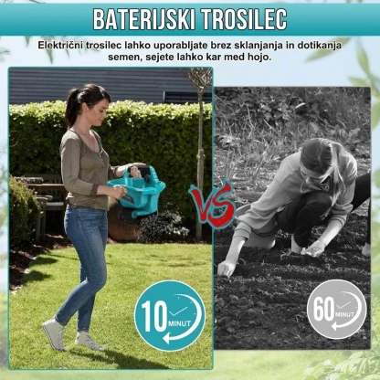 SpreadFlow™ akumulatorski trosilnik semen in soli