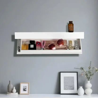 FloatShelf™ stenska polica s skritim predalom (53 x 17,5 x 5 cm)
