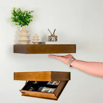 FloatShelf™ stenska polica s skritim predalom (53 x 17,5 x 5 cm)