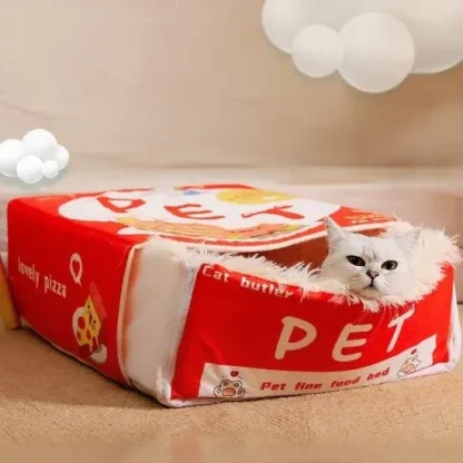 FluffyBox™ plišasta mačja postelja v obliki škatle