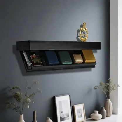 FloatShelf™ stenska polica s skritim predalom (53 x 17,5 x 5 cm)