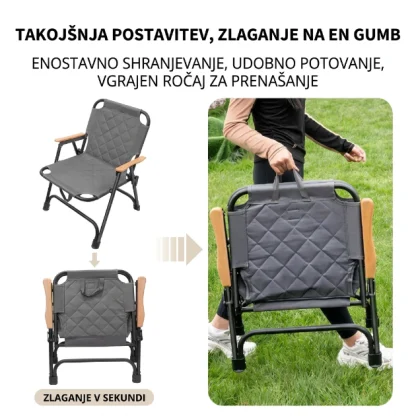 ComfyCamper™ zložljiv oblazinjen stol za kampiranje