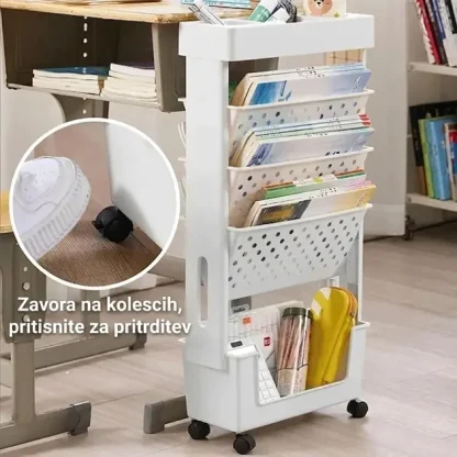 BookCart™ 5-etažna premična knjižna polica