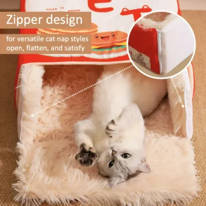 FluffyBox™ plišasta mačja postelja v obliki škatle