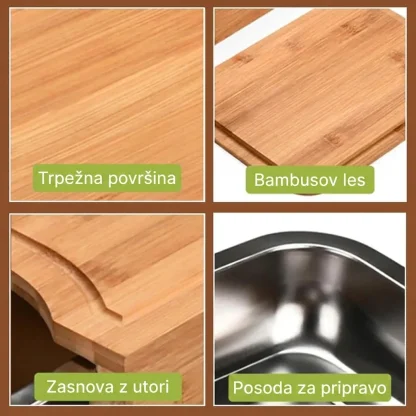 ChopStar™ bambusova deska za rezanje s predali-middle
