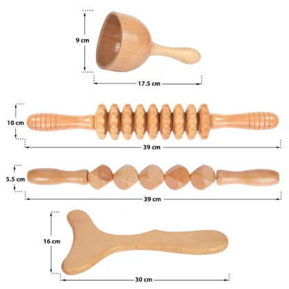CelluShape™ komplet pripomočkov za limfno masažo (4 kosi)-middle