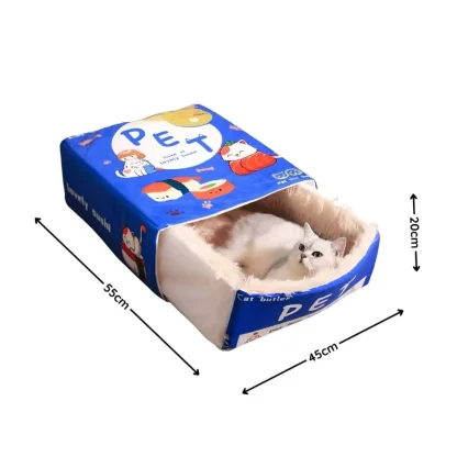 FluffyBox™ plišasta mačja postelja v obliki škatle-middle