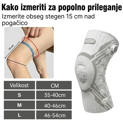 Athlexa™ nastavljive kompresijske opornice za kolena z gumbom – 2 kos-middle